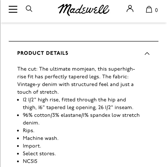 NWT Womens Madewell Plus Mom Jean - Picture 3 of 5